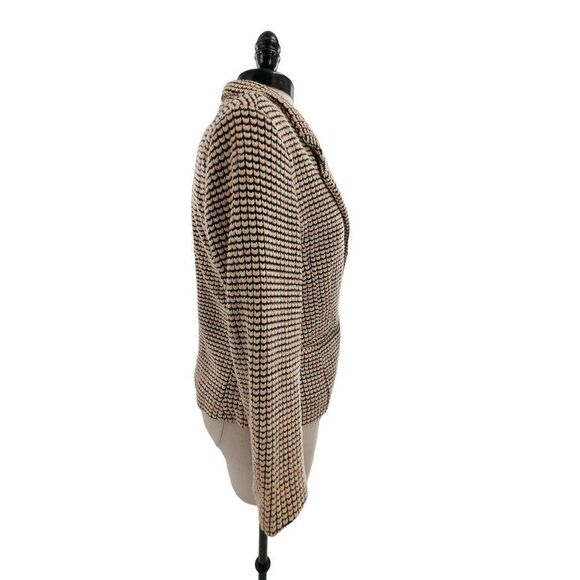 Cartonnier Women's Cream and Black Single Button Tweed Blazer Size Large - Picture 6 of 13